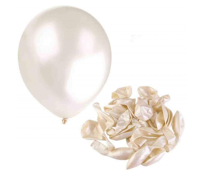 Mira Decor M D M10 501 10 inch Pack of 50 Piece Metallic Latex Balloon - White - Zoom Image