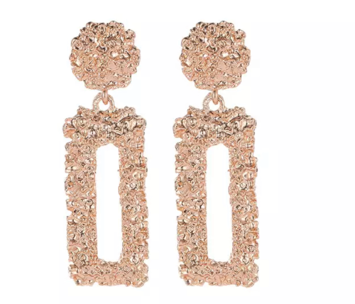 Fashion Jewelry E01280 Rectangular Earrings -Rose Gold - Zoom Image