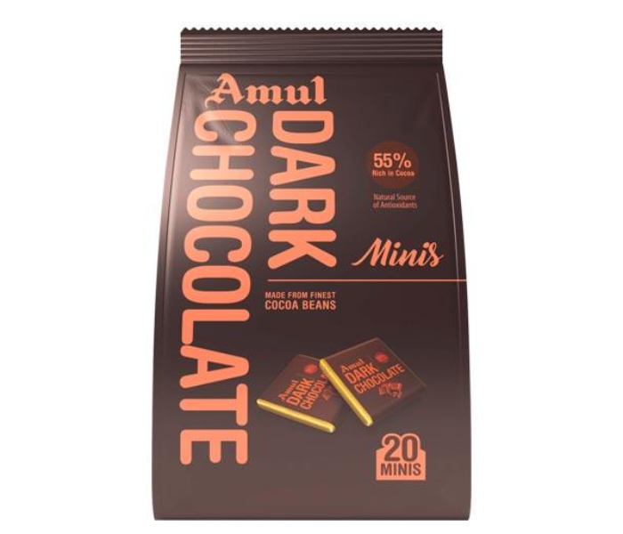 Amul 66377 100gm 20 Cocoa Beans Dark Chocolate Minis - Zoom Image