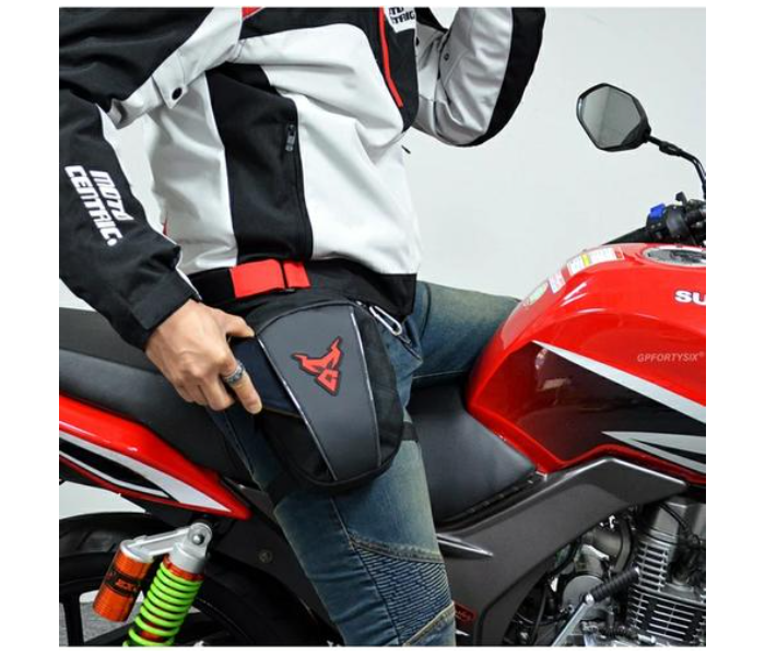 Moto Centric MC-44 Oxford Cloth Motorcycle Thigh Waist Leg Bag - Black - Zoom Image 2