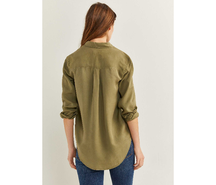 Springfield 679970125 Size 34 Long Sleeve Blouse for Women - Green - Zoom Image 3