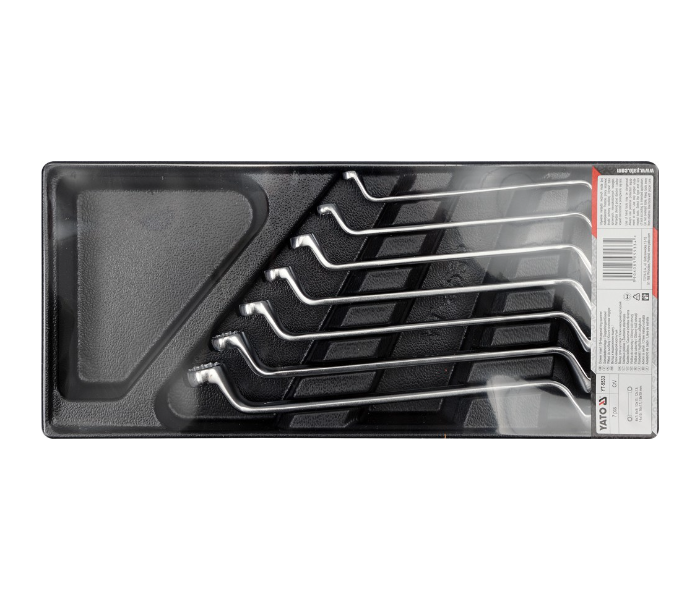 Yato YT-5533 7 Piece 6-19mm Cr-V Steel Ring Spanners with Plastic Tray - Silver and Black - Zoom Image 2