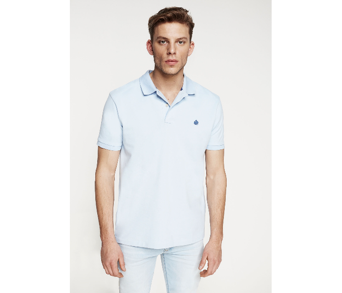 Springfield 855096416 XS Basic Polo Shirt for Men - Light Blue - Zoom Image 1