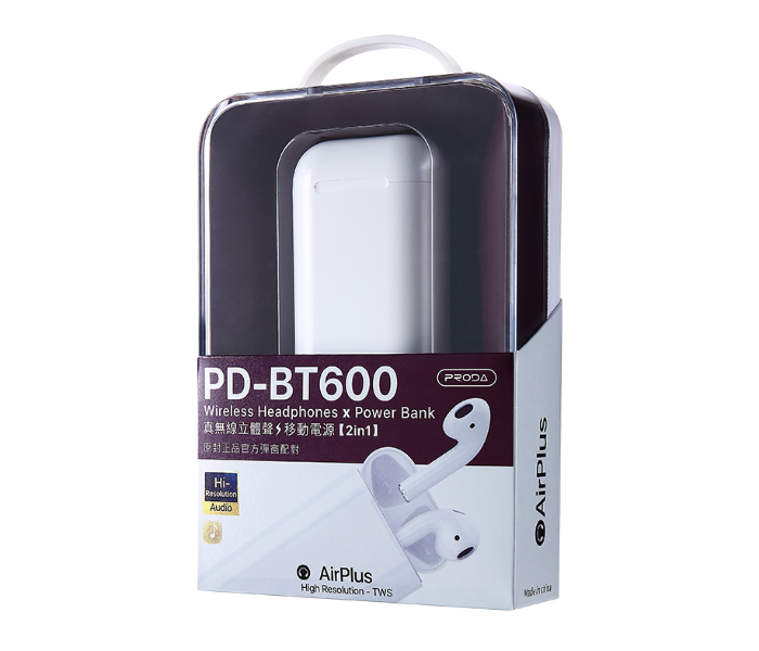 Remax PD-BT600 Proda 2 In 1 Wireless Earbuds And Power Bank -White - Zoom Image 2