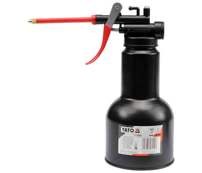 Yato YT-06914 400ml Steel Oil Can With Flexible Nylon Tube - Black and Red - Zoom Image