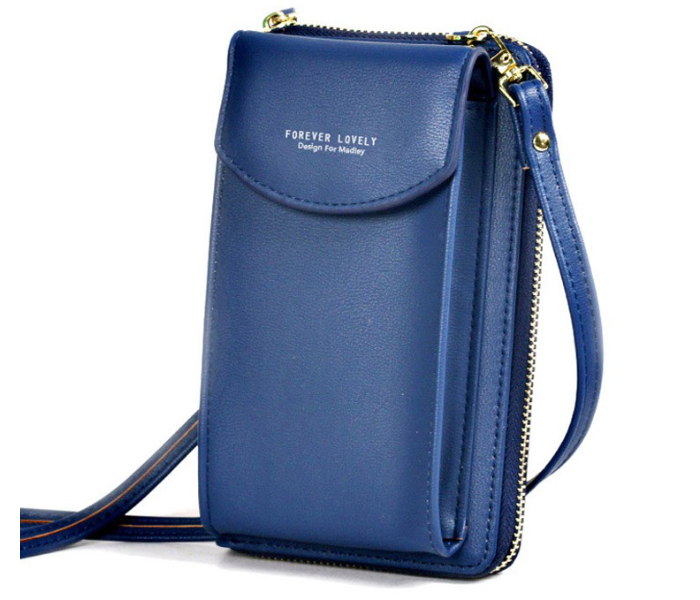 Forever Young Women PU Leather Mini Sling Bag - Navy - Zoom Image