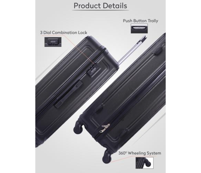 Para John  PJTR2042 Single 20 Inch Luggage Trolley - Black - Zoom Image 1