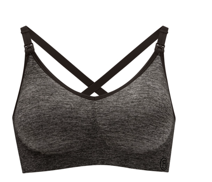 Bravado 1436 -03 Large The Bodysilk Seamless Yoga Charcoal Nursing Bra -Charcoal Grey - Zoom Image 2