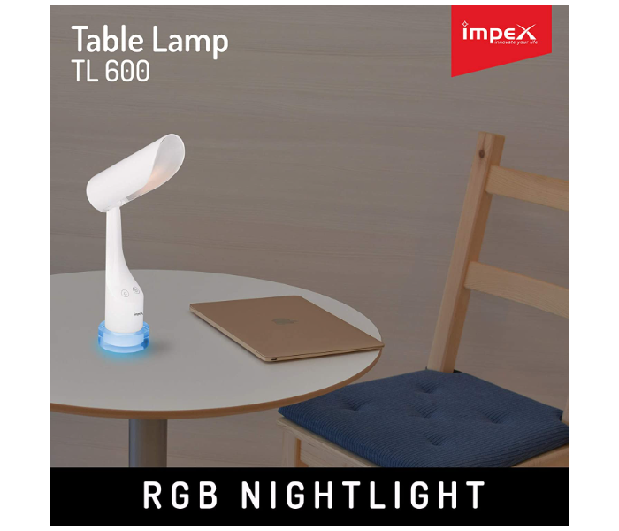 Impex TL 600 1500mAh LED Rechargeable Table Lamp - White - Zoom Image 3