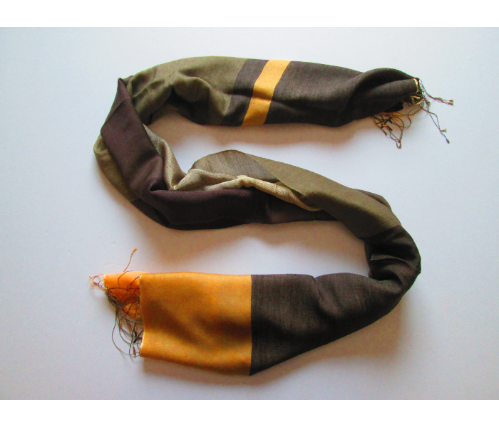 Style It STY-PC-BC Genuine Hand Woven Pashmina Shawl - Brown and Yellow - Zoom Image 1