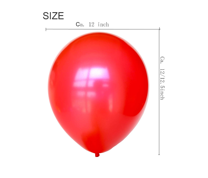 Mira Decor M D M12 256 12 inch Pack of 25 Piece Metallic Latex Balloon - Red - Zoom Image