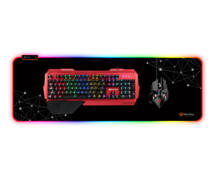 Meetion PD121 Extra Large Multiply Lighting Modes RGB Keyboard And Mouse Pad For Gaming - Black - Zoom Image 4