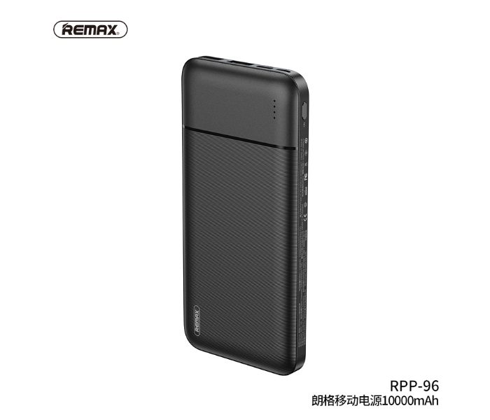 Remax RPP-96 Lango Series 10000mAh 2 USB Power Bank - Black - Zoom Image 1