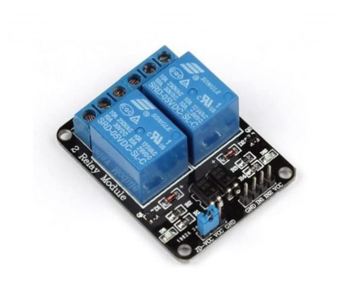 2-Channel 5V Relay Module -Blue and Black - Zoom Image 1