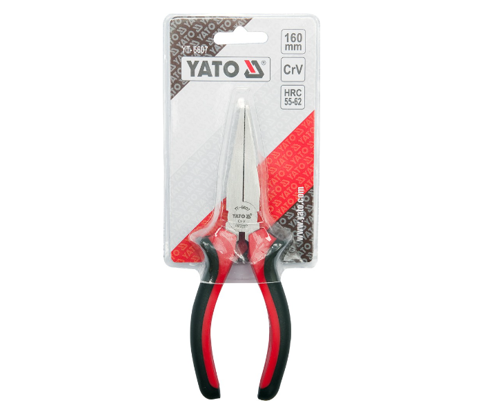 Yato YT-6607 6 Inch Cr-V Steel Flat Nose Plier - Red and Black - Zoom Image 2