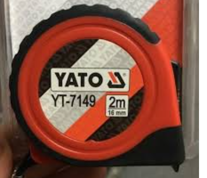 Yato YT-7149 2 Meter Steel Measuring Tape with Nylon Cover - Black and Red - Zoom Image