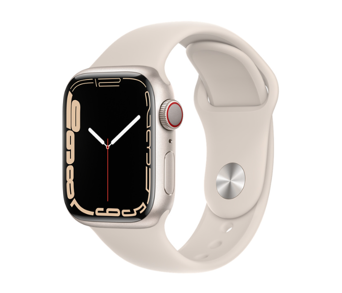 Apple Watch Series 7 GPS and Cellular 41mm Starlight Aluminum Case with Sport Band - Zoom Image 1