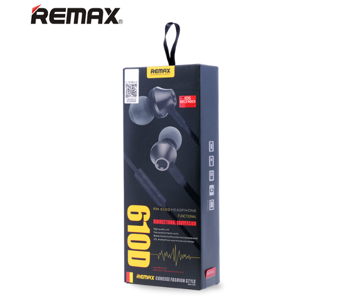 Remax RM-610D Super Bass Wired Earphone - Silver - Zoom Image 3