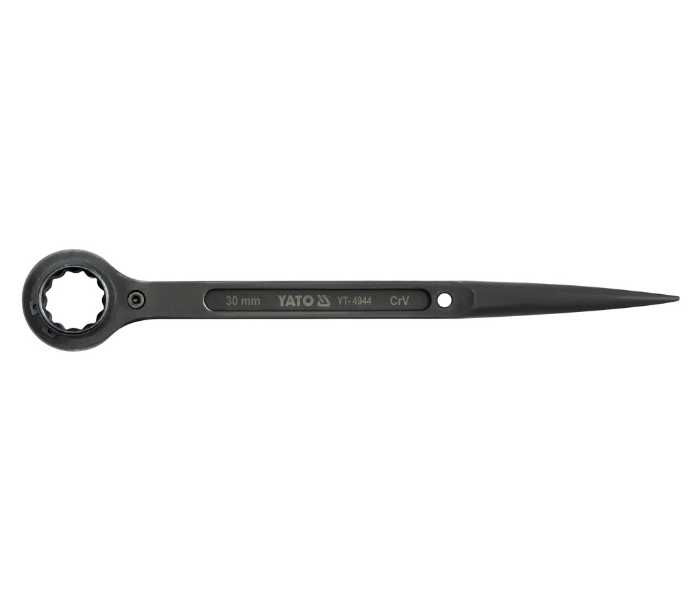 Yato YT-4936 19 X 21mm Cr-V Steel Construction Wrench with Ratchet - Black - Zoom Image