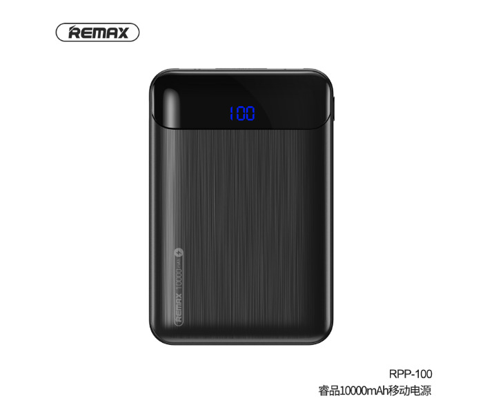 Remax RPP-100 Repin Series 10000mAh 2 USB Power Bank - Black - Zoom Image 1