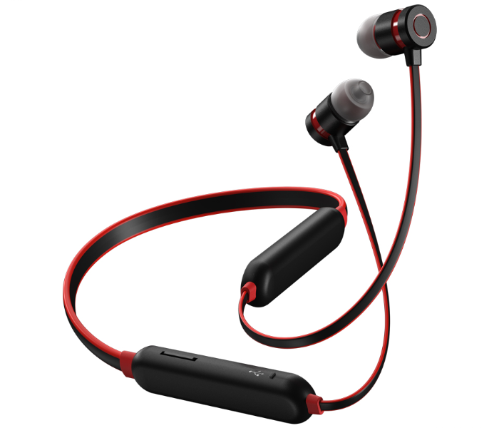 Remax RX-S100 Neck-Band Sports Wireless Earphone -Black and Red - Zoom Image