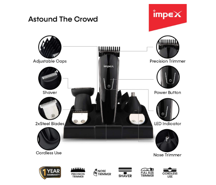 Impex GK 402 8-in-One Professional Multi Grooming Trimmer Kit - Black - Zoom Image 3