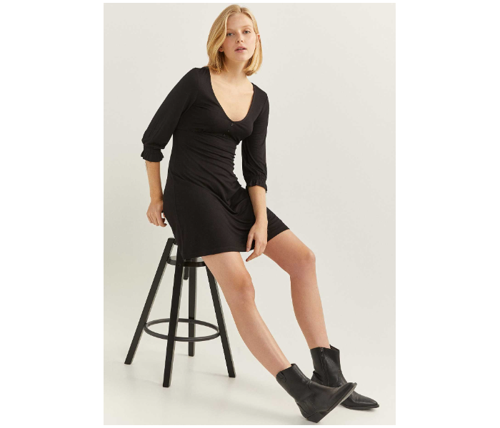 Springfield 895994301 Medium Woven Dress for Women - Black - Zoom Image 2