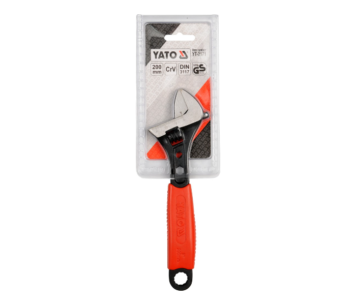 Yato YT-2171 200mm Cr-V Steel Adjustable Wrench - Red and Black - Zoom Image 2