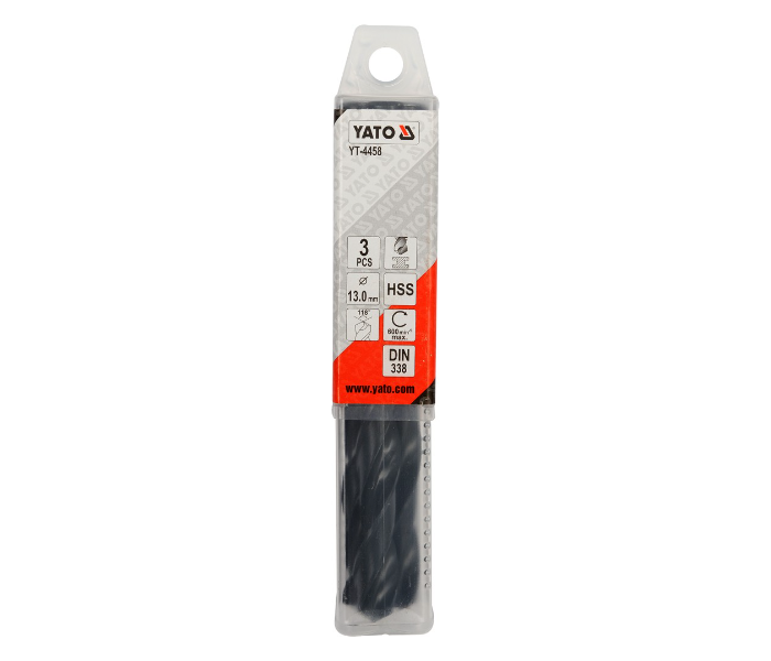 Yato YT-4458 3 Piece 13mm High-Speed Steel Twist Drill Bit - Black - Zoom Image 2