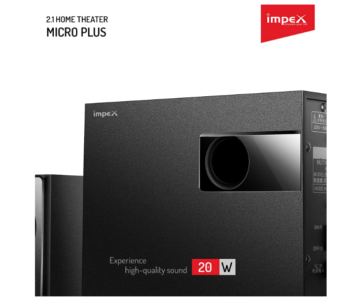 Impex HT 2115 Micro R1 20W 2.1 Channel Multimedia Speaker with Acoustimass Speaker Technology - Black - Zoom Image 2