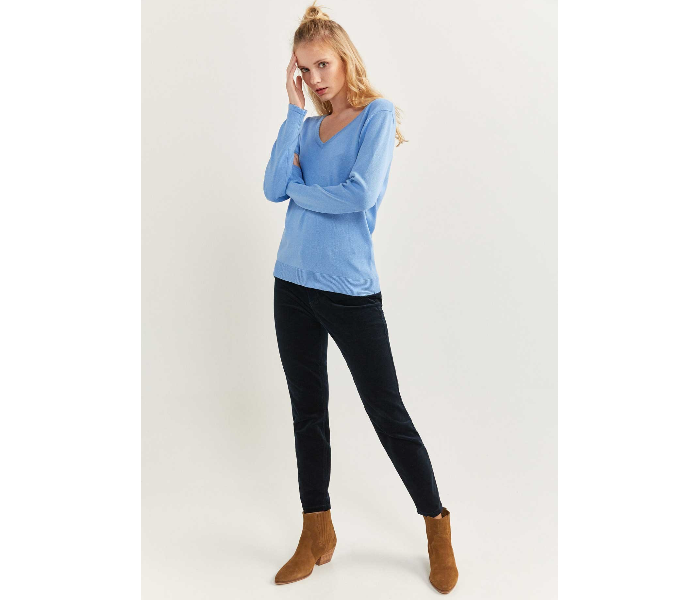 Springfield 133741614 XS Long Sleeve Knitwear for Women - Light Blue - Zoom Image 1