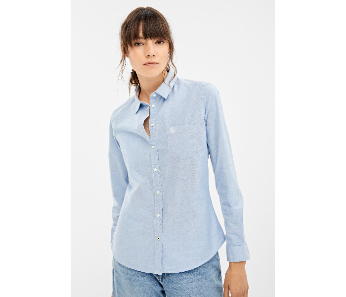 Springfield 679636215 Size 36 Long Sleeve Blouse for Women - Medium Blue - Zoom Image 2