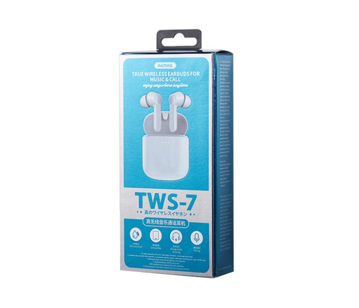 Remax TWS-7 True Wireless Earbuds For Music And Call -White - Zoom Image 3