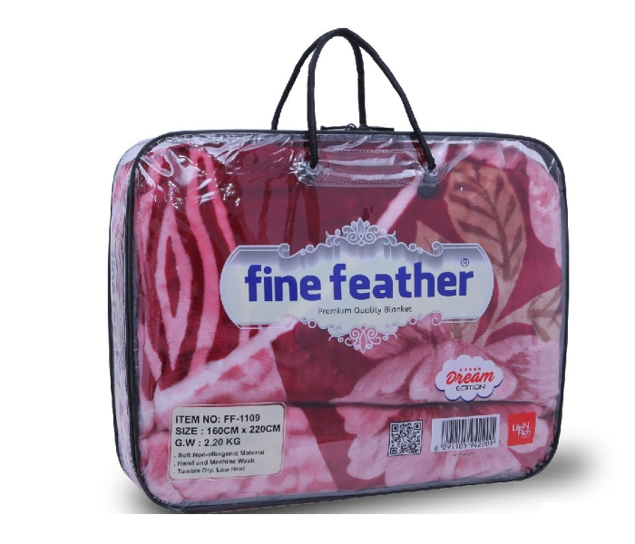 Fine Feather FF1109 1 Ply Polyester Soft Blanket - Maroon - Zoom Image