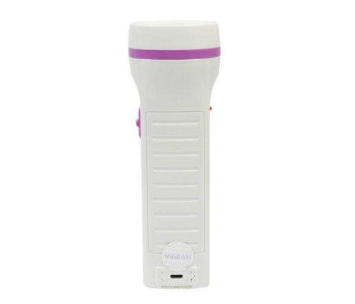 Weidasi WD-327U Portable Rechargeable Torch Light -White and Pink - Zoom Image 7