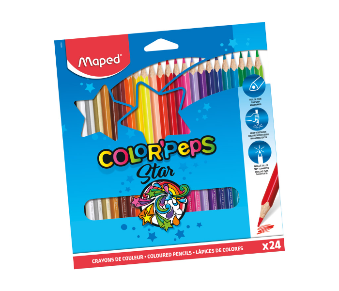 Maped Colour Peps Long Lasting 24 Colour Pencils - Zoom Image