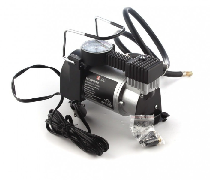 Generic 12V Air Compressor - Black and Silver - Zoom Image 1