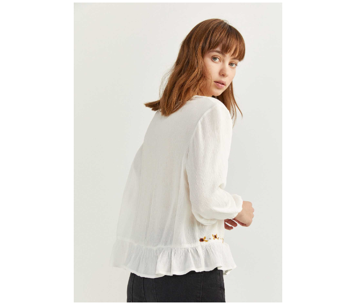 Springfield 679751296 Size 38 Long Sleeve Blouse for Women - Ivory - Zoom Image 3