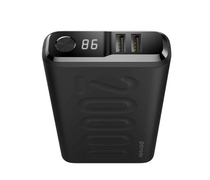 Porodo PD-2093-BK Portable 20000mAh 20W Quick Charge 3.0 with Touch Sensor Power Button and LED Digital Display Powerbank- Black - Zoom Image 2