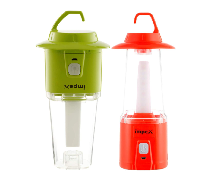 Impex CB 2285 LED Rechargeable Lantern - Green and Orange - Zoom Image