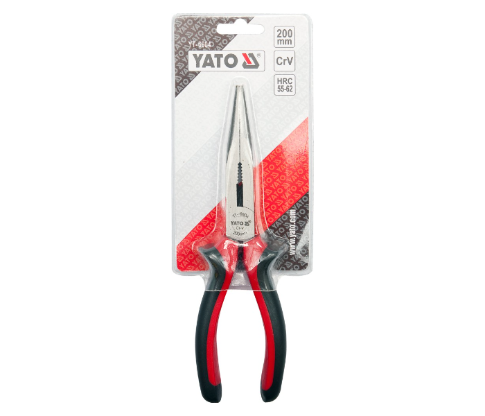 Yato YT-6604 8 Inch Cr-V Steel Long Nose Plier - Black and Red - Zoom Image 2