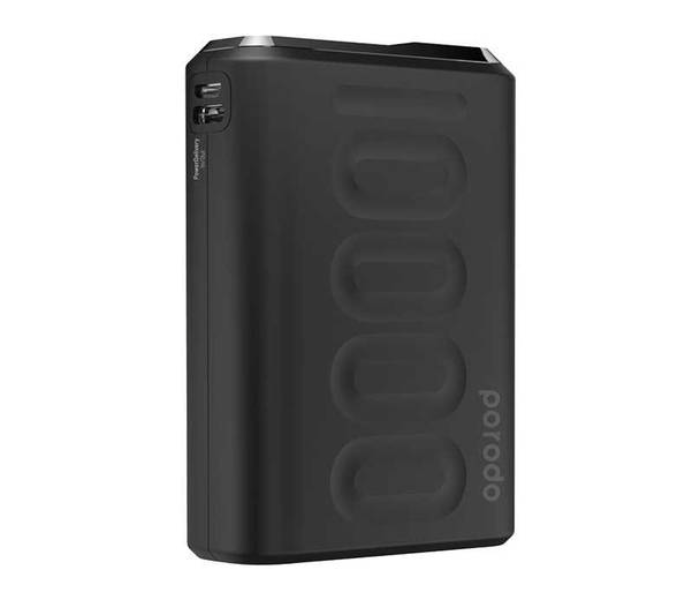 Porodo PD-1092-BK Portable 10000mAh 20W Quick Charge 3.0 with Touch Sensor Power Button and LED Digital Display Powerbank - Black - Zoom Image 1