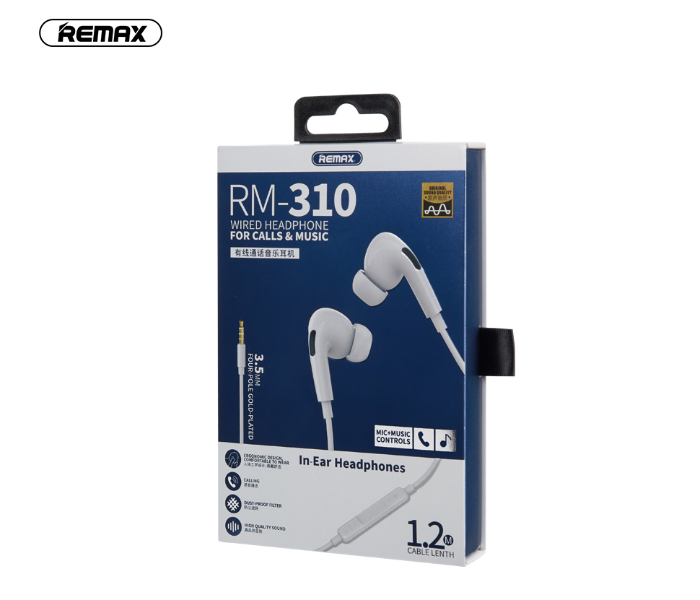 Remax RM-310 Air Plus Pro In-Ear Wired Earphone - White - Zoom Image 4