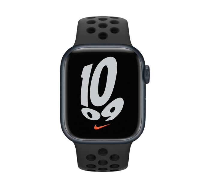 Apple Watch Series 7 GPS and Cellular 41mm Midnight Aluminum Case with Anthracite Black Nike Sport Band - Zoom Image 2