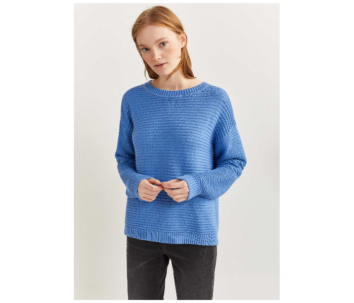 Springfield 133750517 Medium Long Sleeve Knitwear for Women - Light Blue - Zoom Image 4