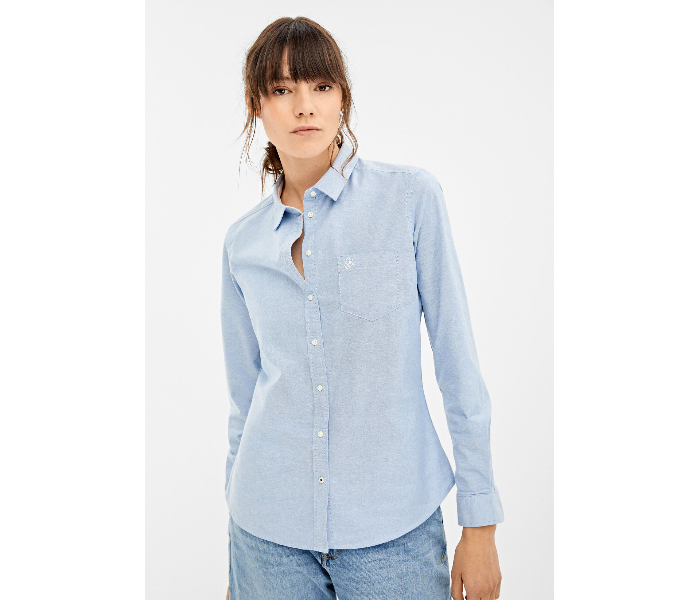 Springfield 679636215 Size 42 Long Sleeve Blouse for Women - Medium Blue - Zoom Image 2