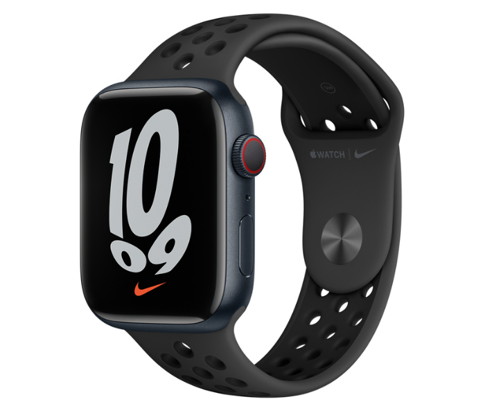 Apple Watch Series 7 GPS and Cellular 45mm Midnight Aluminum Case with Anthracite Black Nike Sport Band - Zoom Image 1