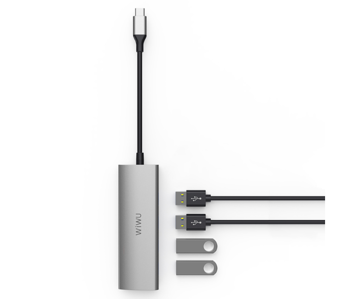 Wiwu A440G 4 In 1 USB-C Hub - Grey - Zoom Image 2