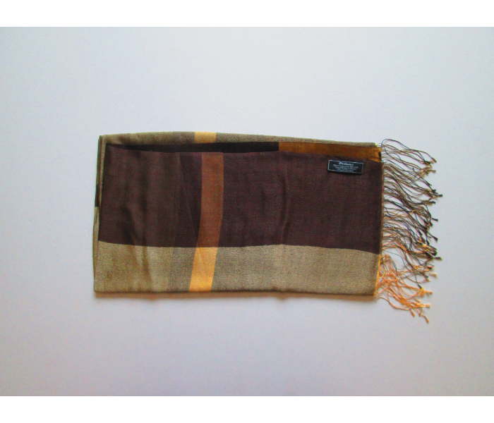 Style It STY-PC-BC Genuine Hand Woven Pashmina Shawl - Brown and Yellow - Zoom Image 2