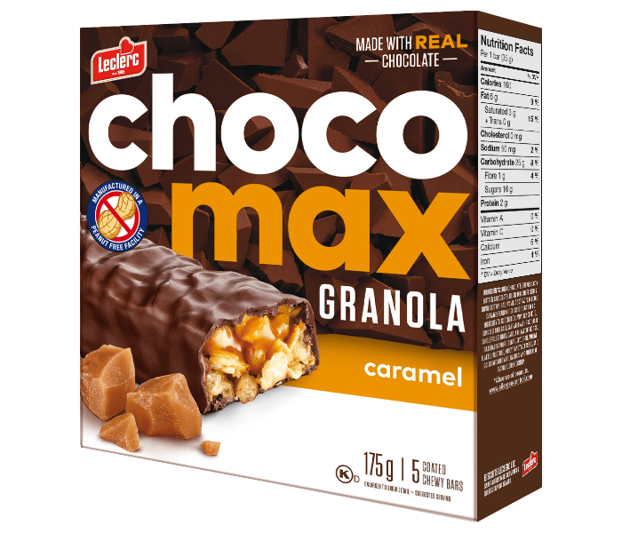 Leclerc 66298 175 gm Choco Max Granola Caramel Chewy Bars - Zoom Image